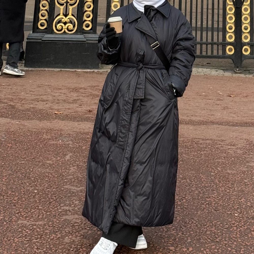 Zara Black Long Puffer Coat